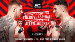 UFC格斗之夜：沃尔科夫VS阿斯皮纳尔赛事前瞻